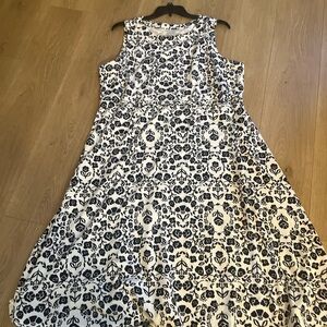 Navy Blue Floral Fit & Flare Dress | Women’s Plus Size 2X